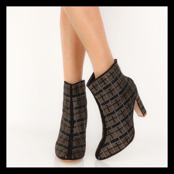 ❤️SIZE 7 Crystal Embellished Block Heel Booties - Picture 3 of 8